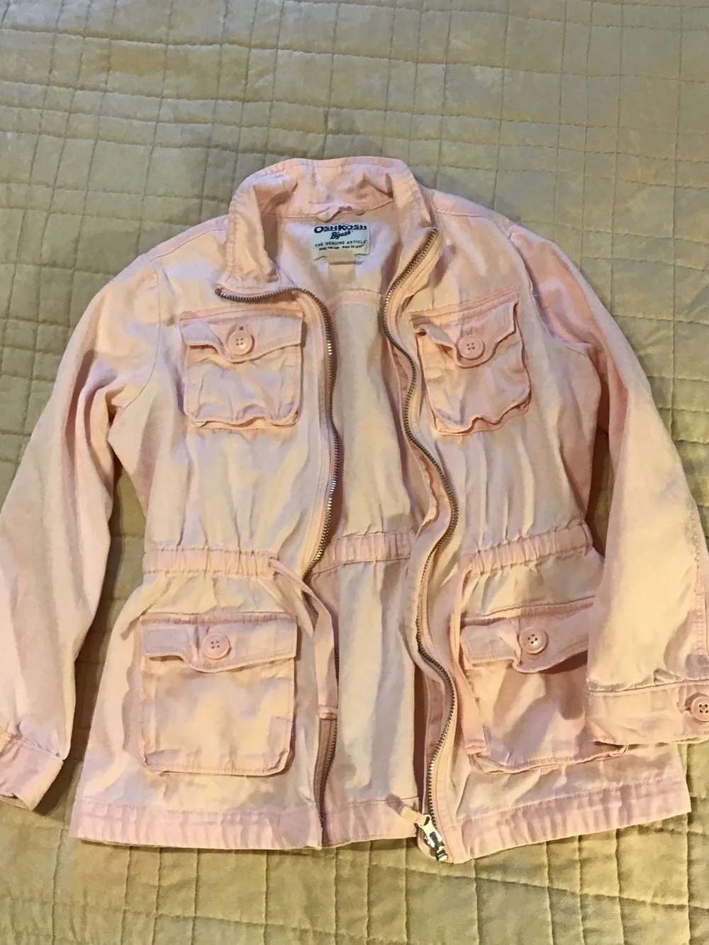 OshKosh B'gosh Girls' Pastel Pink Utility Jacket with Button Pockets